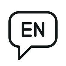 Bulle de parole avec les lettres EN dedans